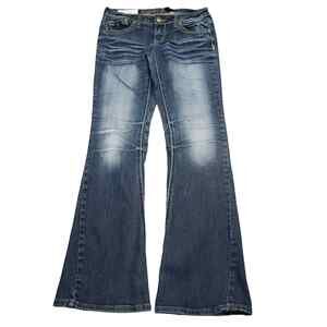 ZCO Jeans Pants Womens 7 Blue Mid Rise 5 Pocket Design Flare Leg Bottoms